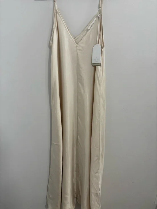 NWT The Handloom LA Slip Maxi Dress in Cream Size S/M $190 In Stores - Picture 7 of 8